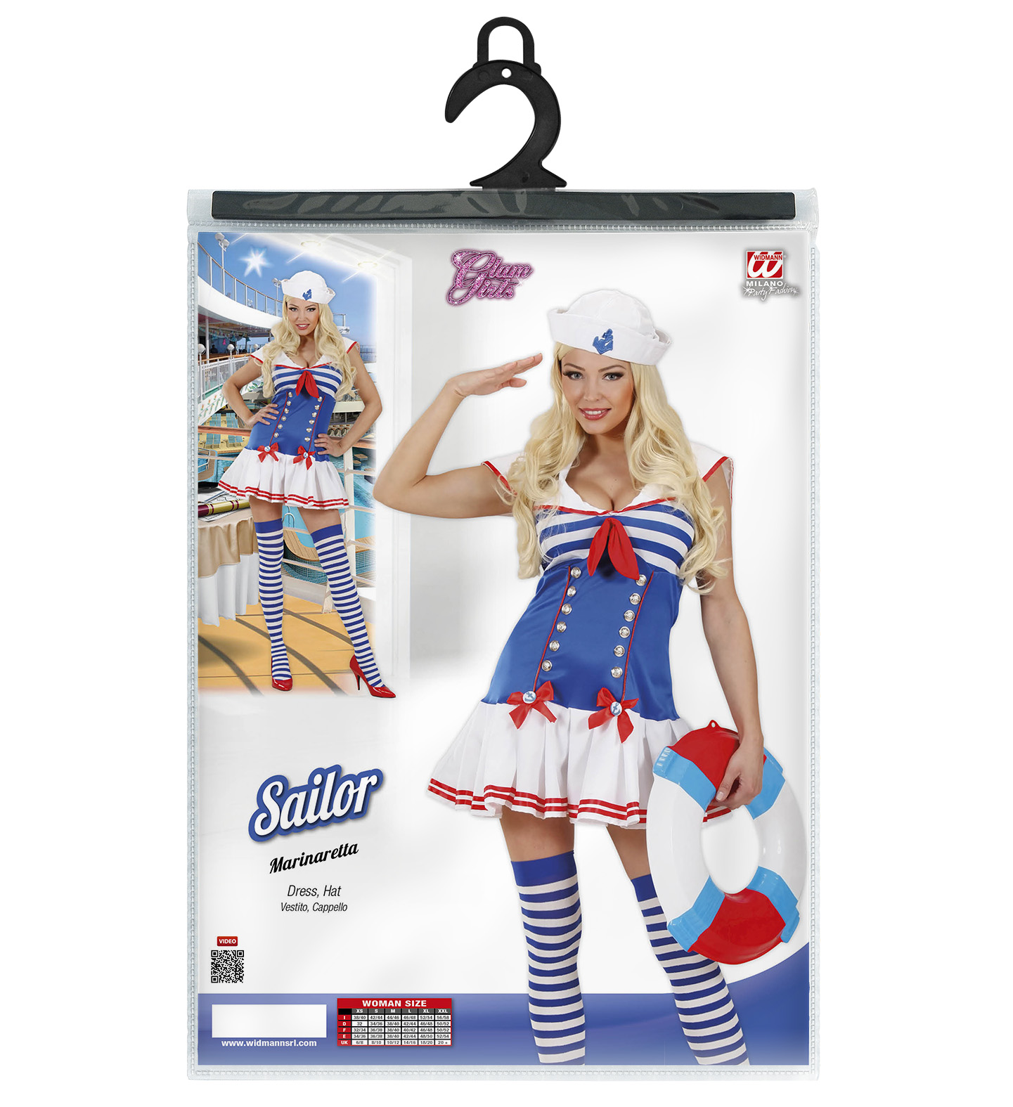 Costume Vestito Abito Travestimento Carnevale Adulto Donna - Marinaretta - 8966