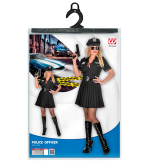 Vestito Carnevale + Accessori Poliziotta Vestito Pistola Calze Cappello Occhiali Tg L Travestimento - 0508 Adulto+2775p+4750r+95719