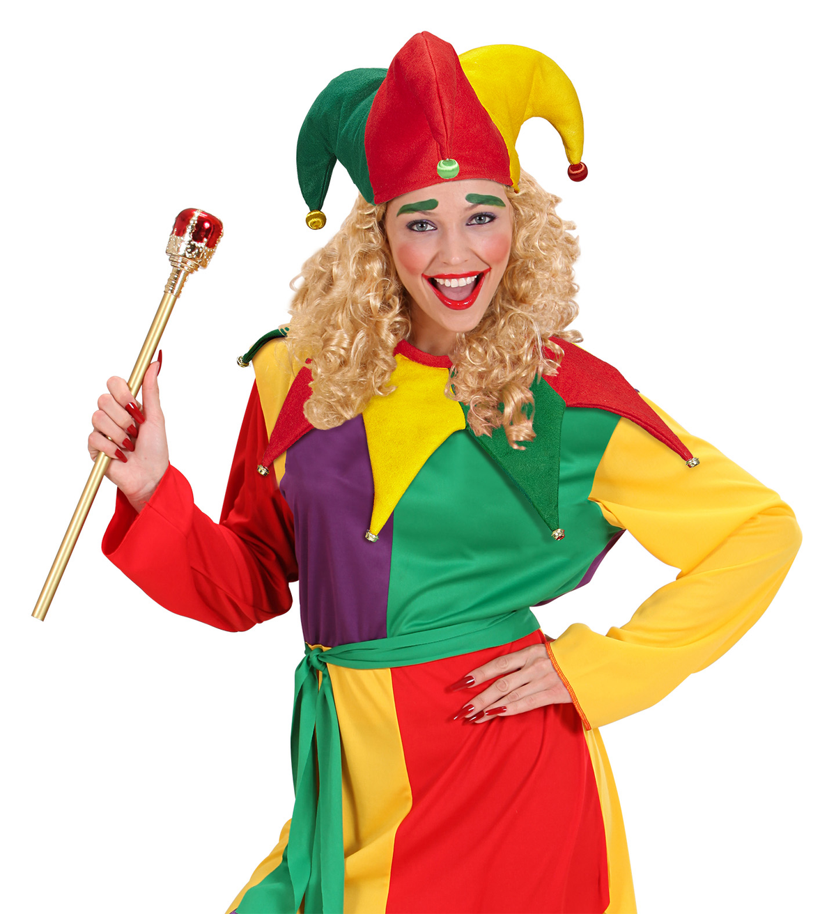 Set Travestimento - Giullare - Cappello, Collare - Accessori Abito Vestito Carnevale