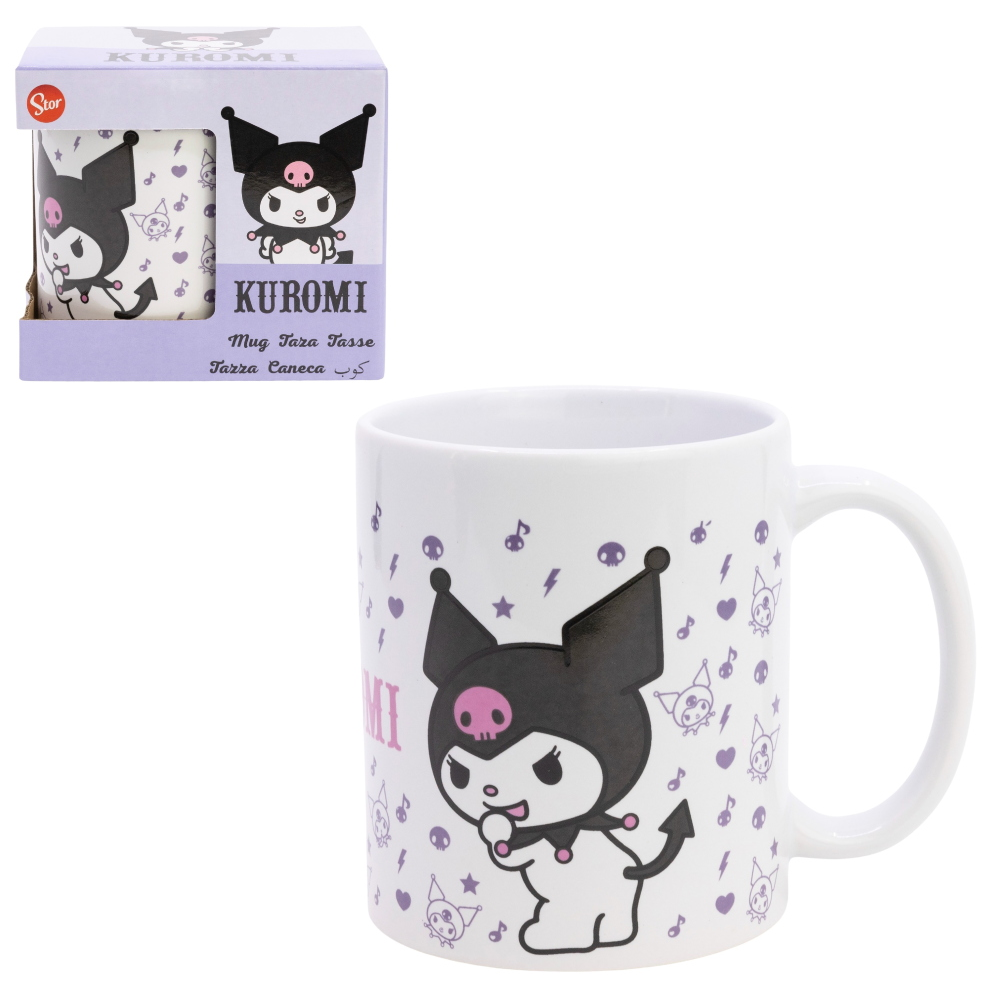 Tazza in Ceramica Kuromi Sanrio Modello Mug 325 Ml in Confezione - 86036