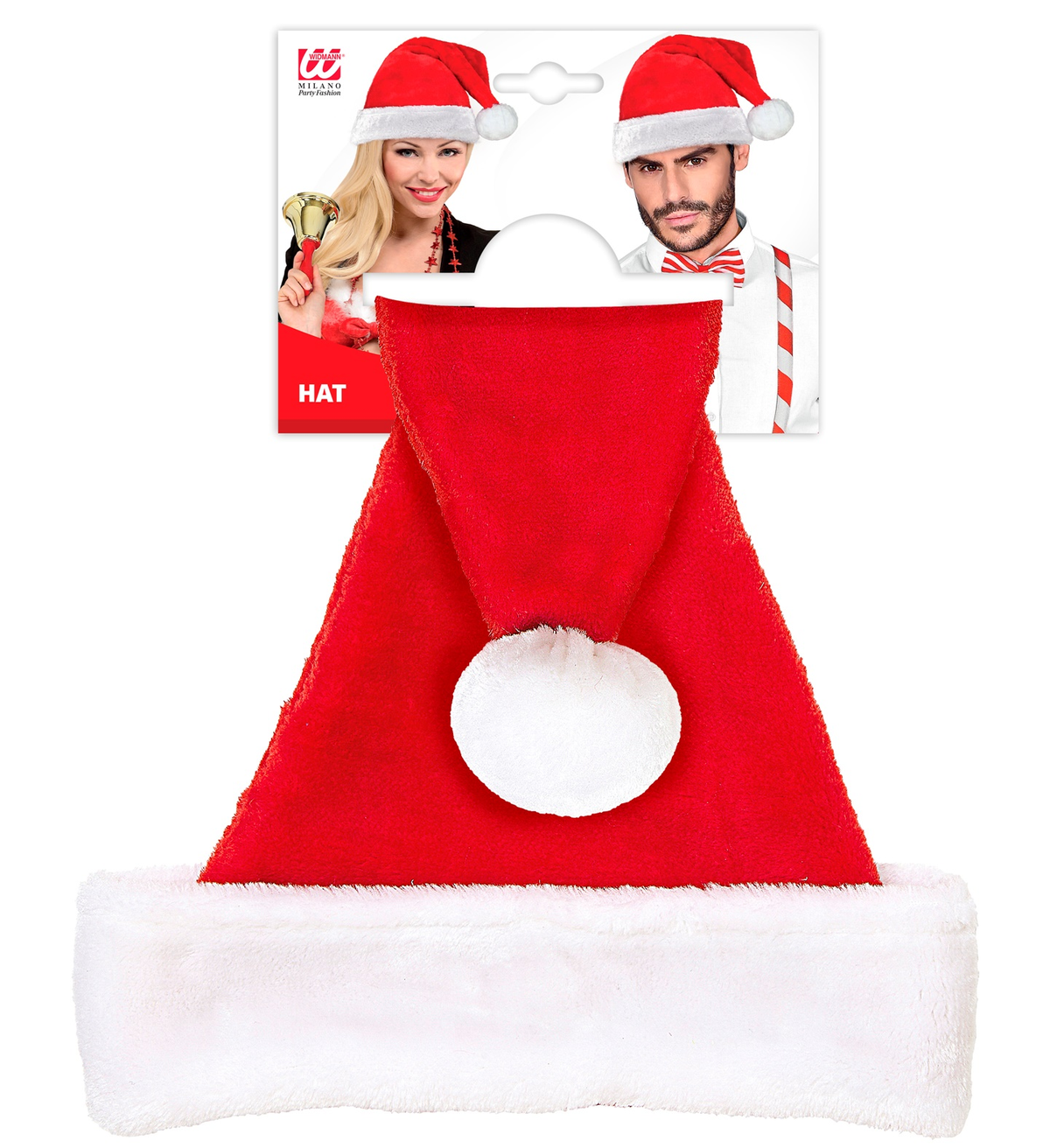 Cappello Babbo Natale in Peluche Accessori Natalizi Adulto Unisex - 15012