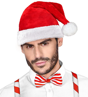 Cappello Babbo Natale in Peluche Accessori Natalizi Adulto Unisex - 15012