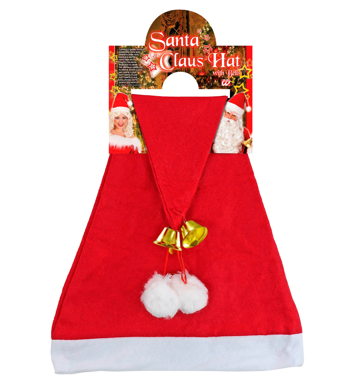Cappello Babbo Natale con Campanelle Accessori Natalizi Adulto Unisex - 1503p