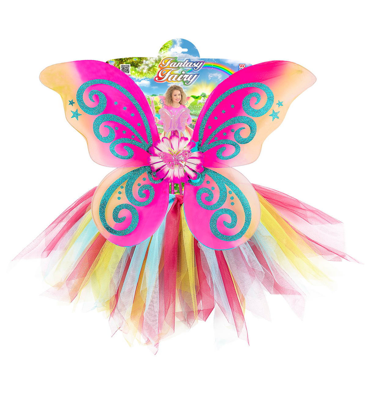 Set Fatina Fantasy Magica Ali Gonna Bacchetta - Accessori Abito Vestito Travestimento Carnevale Bambina