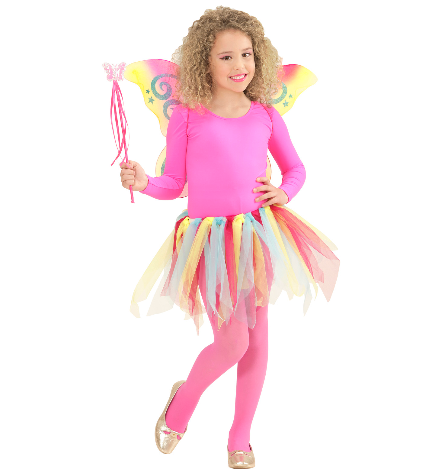 Set Fatina Fantasy Magica Ali Gonna Bacchetta - Accessori Abito Vestito Travestimento Carnevale Bambina