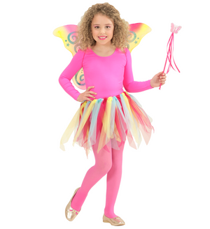 Set Fatina Fantasy Magica Ali Gonna Bacchetta - Accessori Abito Vestito Travestimento Carnevale Bambina
