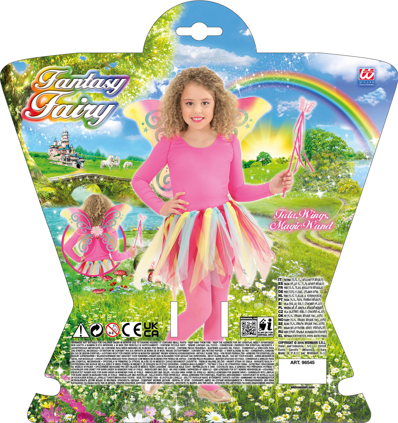 Set Fatina Fantasy Magica Ali Gonna Bacchetta - Accessori Abito Vestito Travestimento Carnevale Bambina