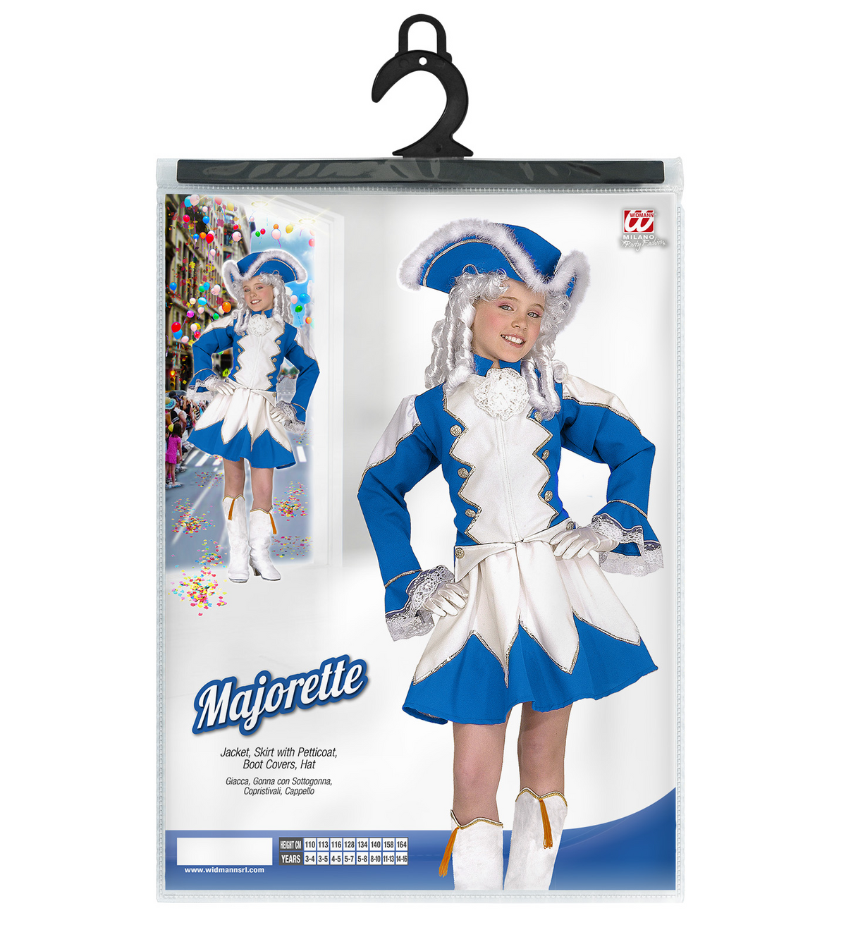 Costume Vestito Abito Travestimento Carnevale Cosplay Bambina Majorette - 9677