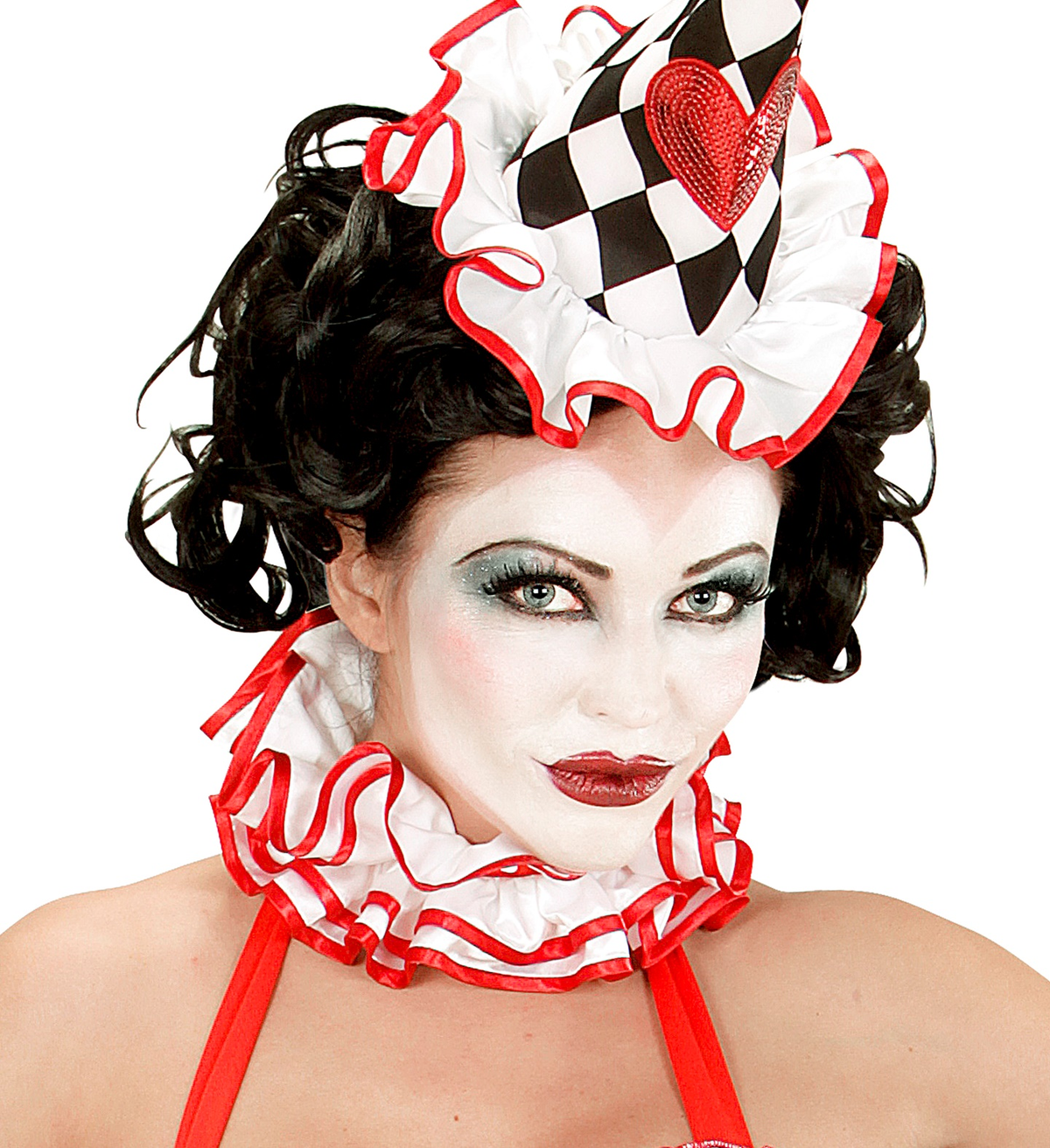 Set Trucco Bianco e Nero Accessori Abito Vestito Carnevale Cosplay - 02409