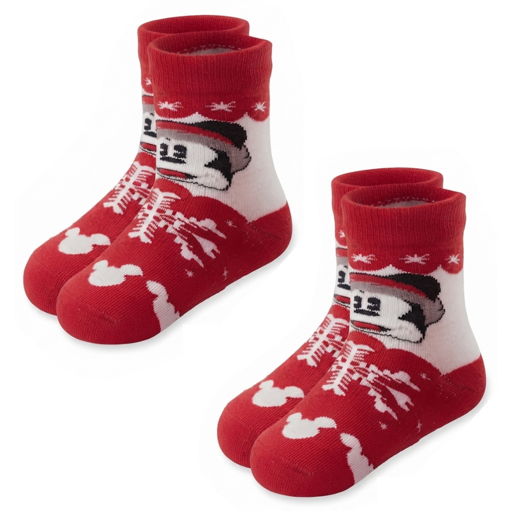 Calzini Antiscivolo Natale Mickey Mouse DISNEY Topolino in Spugna 2 Paia 23/26 - Mic0674