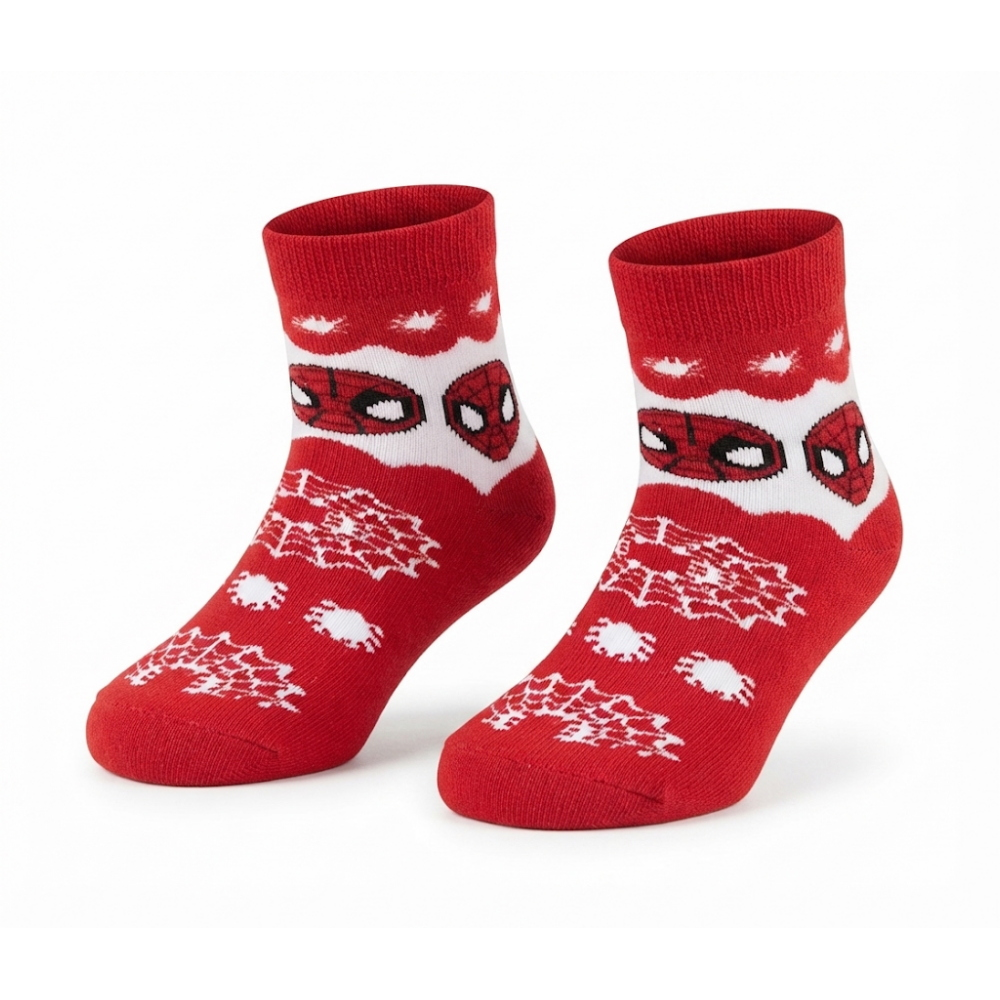Calzini Antiscivolo Natale Spiderman MARVEL in Spugna 2 Paia 31/34 - Spm0675