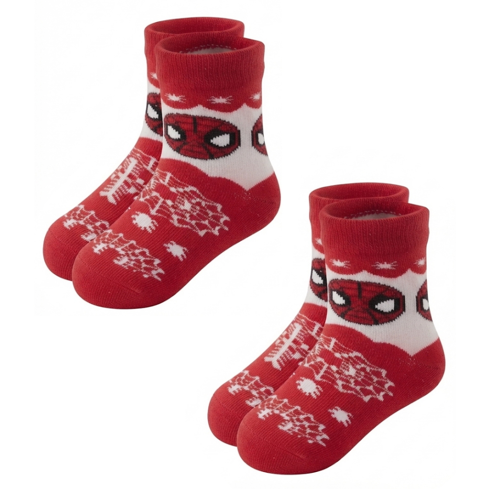 Calzini Antiscivolo Natale Spiderman MARVEL in Spugna 2 Paia 23/26 - Spm0675