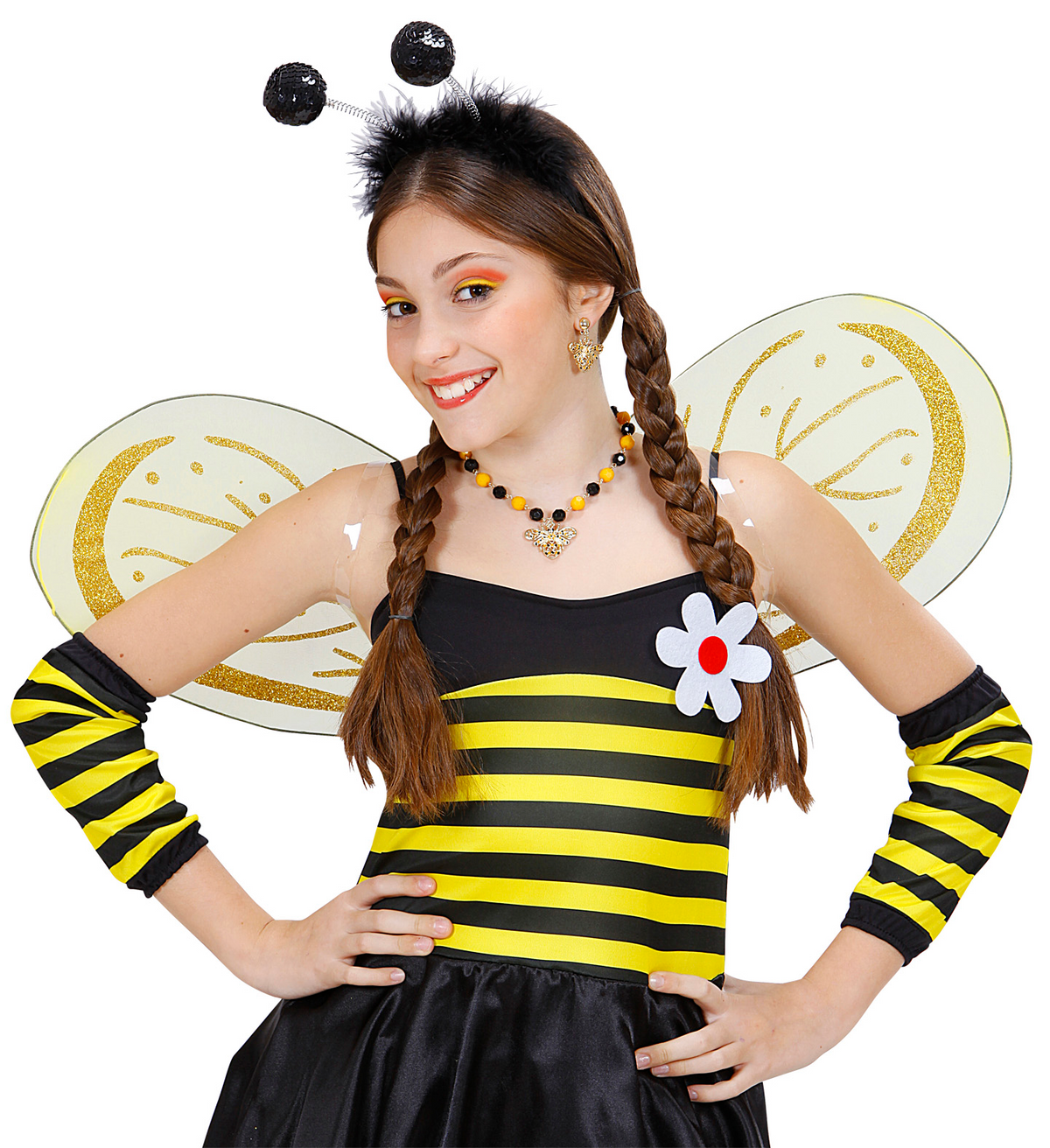 Cerchietto con Paillettes Nere e Marabou - Accessori per Abito Vestito Travestimento Carnevale Cosplay - 1942g