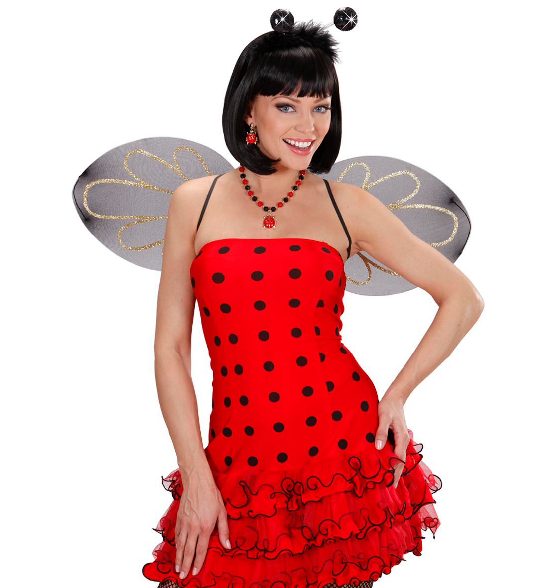 Cerchietto con Paillettes Nere e Marabou - Accessori per Abito Vestito Travestimento Carnevale Cosplay - 1942g