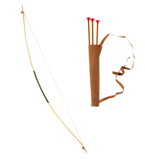 Vestito Carnevale + Accessori Robin Hood con Arco Travestimento (8/10 Anni)