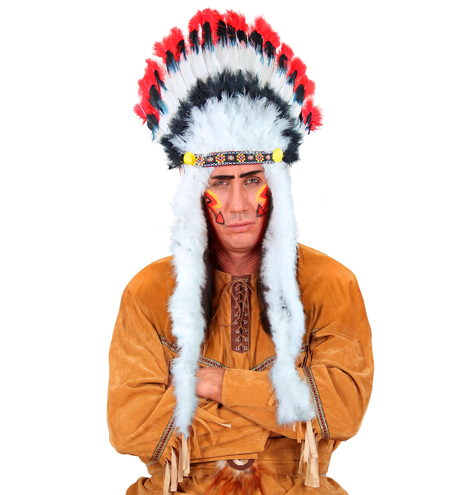 Cappello Western Copricapo Indiano Toro Scatenato - Accessori per Abito Vestito Travestimento Carnevale - 3305b