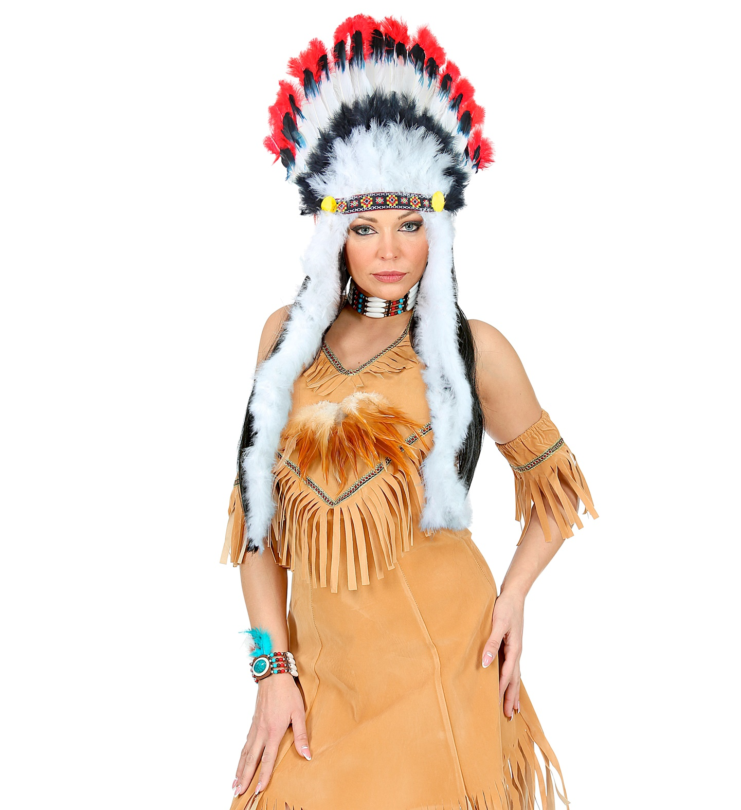 Cappello Western Copricapo Indiano Toro Scatenato - Accessori per Abito Vestito Travestimento Carnevale - 3305b