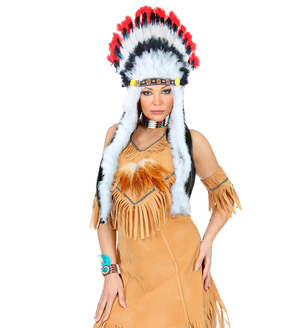 Cappello Western Copricapo Indiano Toro Scatenato - Accessori per Abito Vestito Travestimento Carnevale - 3305b