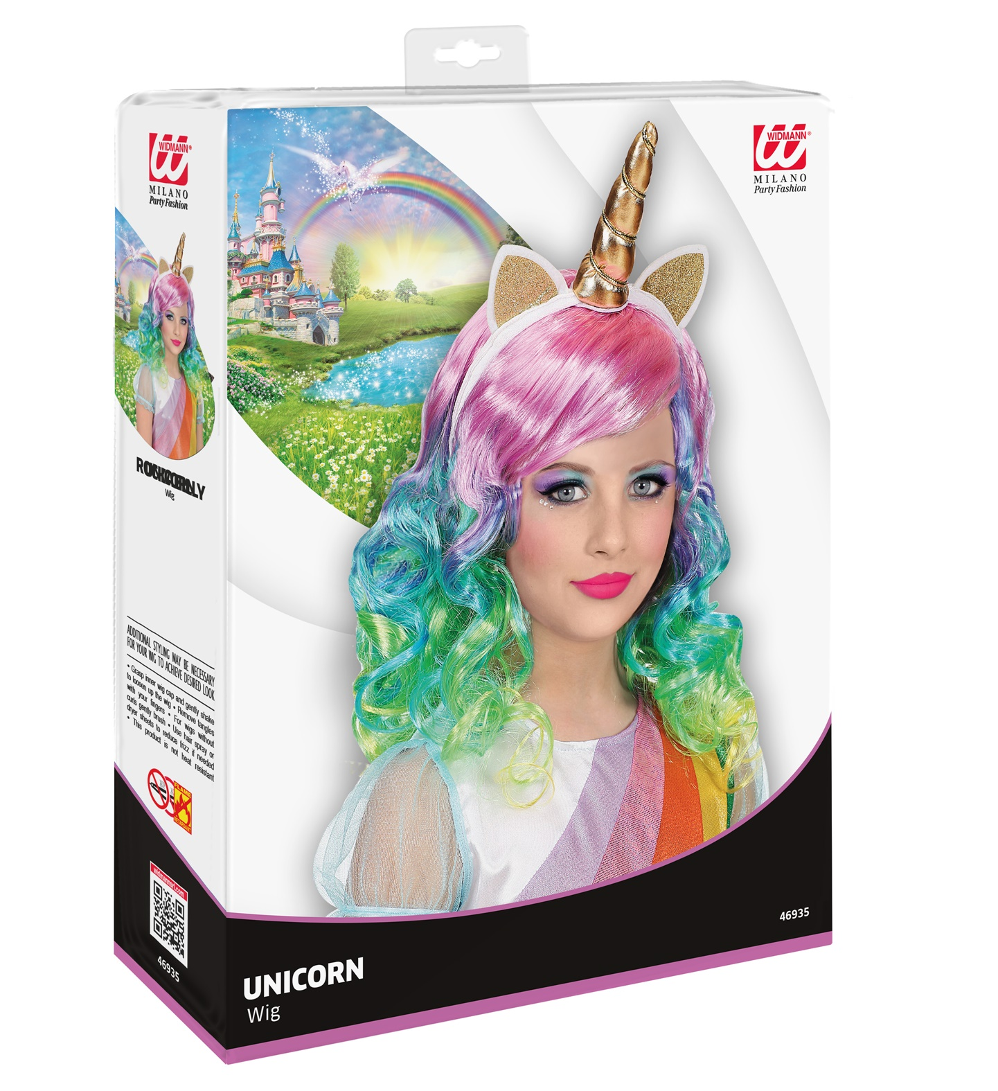 Set Travestimento - Unicorno - Parrucca e Cerchietto - Accessori Abito Vestito Carnevale - 46935