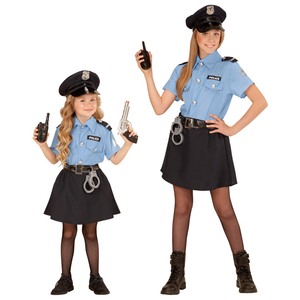 Costume Vestito Abito Travestimento Carnevale Bambina Poliziotta