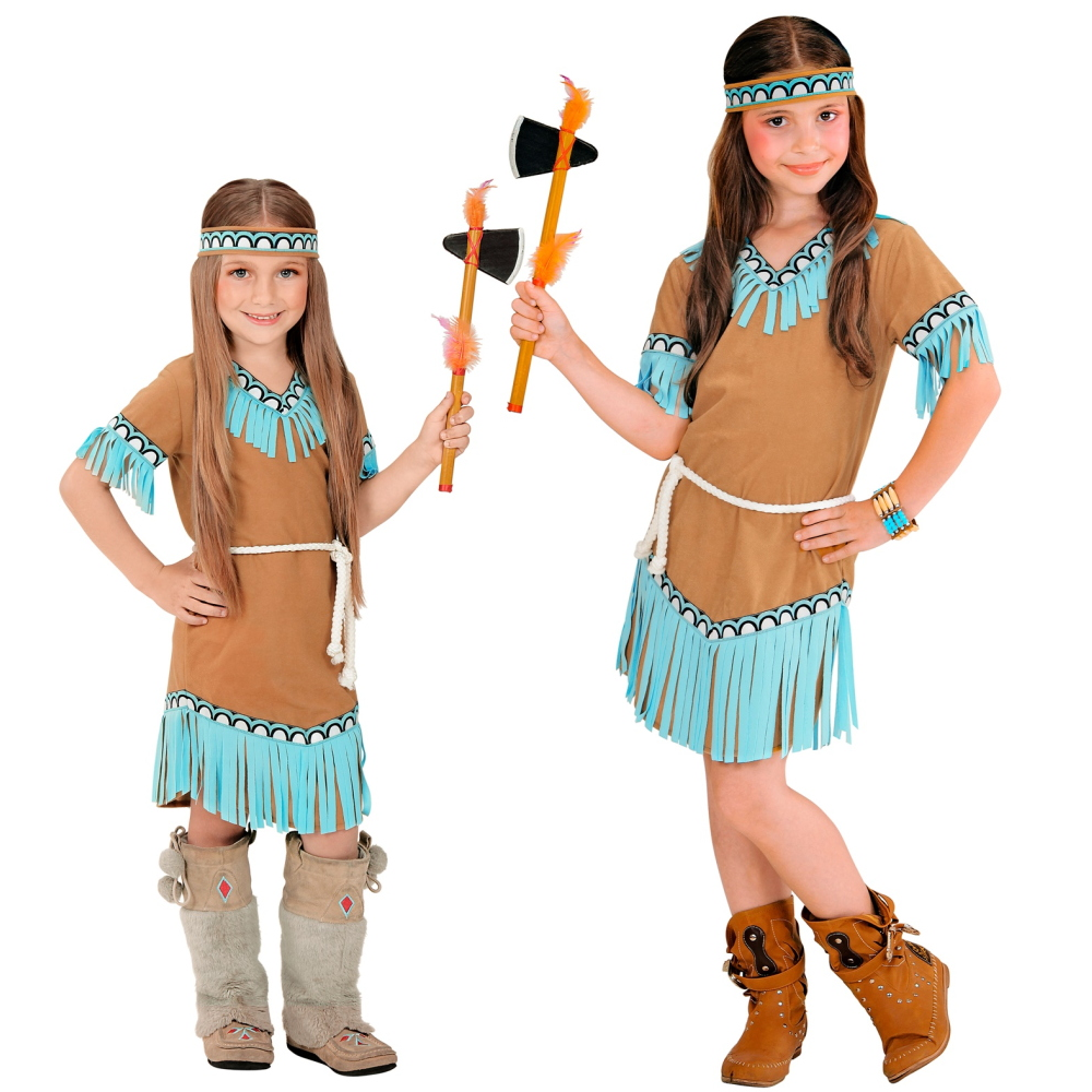 Costume Vestito Abito Travestimento Carnevale Bambina Indiana