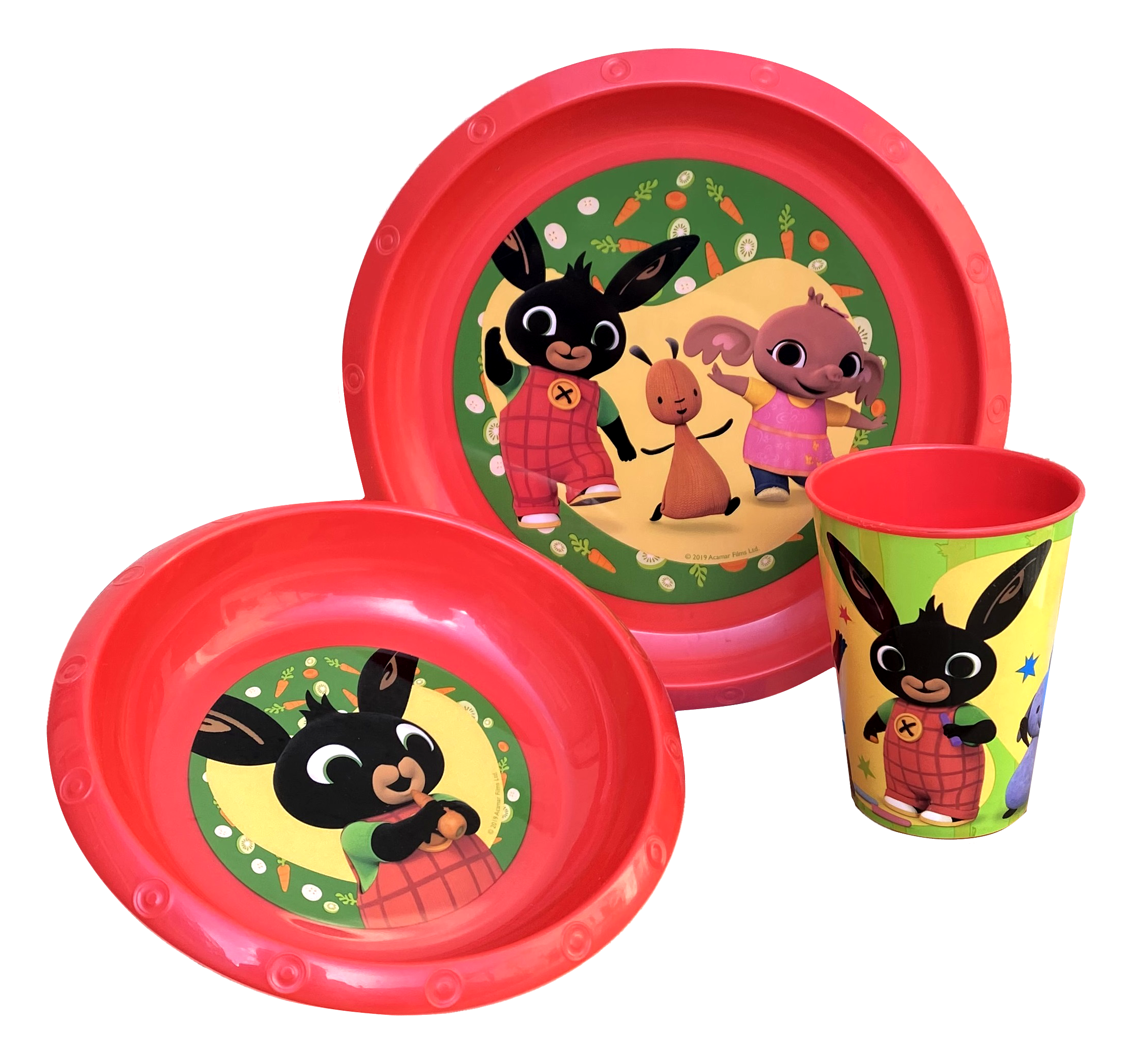 Set Pappa Bing Sula Flop Pando Amma 2 Piatti + Bicchiere Bambina in Confezione - St1009