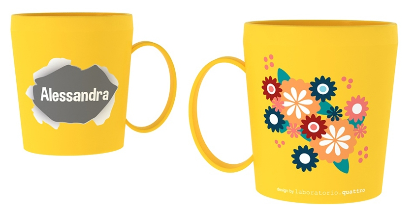 Tazza in Plastica con Nome e Disegni - Alessandra - Ryn002