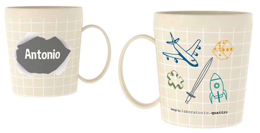 Tazza in Plastica con Nome e Disegni - Antonio - Ryn009