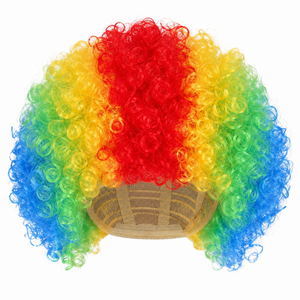 Parrucca Riccia Multicolore Accessorio Travestimento Carnevale Clown Pagliaccio - 90207