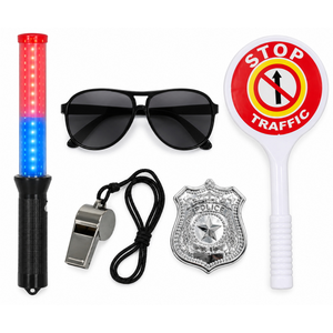 Set Travestimento Polizia Del Traffico 5 Pz Accessori Travestimento Carnevale Feste a Tema - 27296