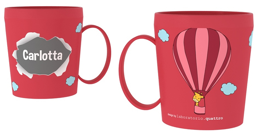 Tazza in Plastica con Nome e Disegni - Carlotta - Ryn016