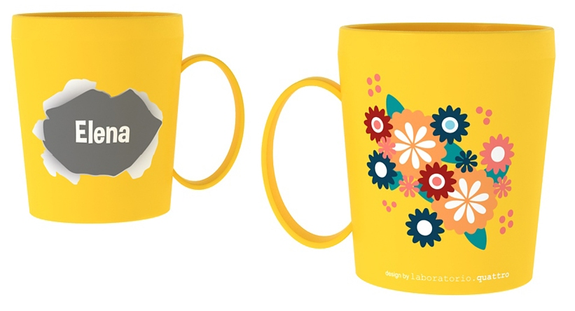 Tazza in Plastica con Nome e Disegni - Elena - Ryn024