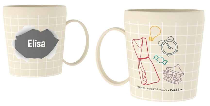 Tazza in Plastica con Nome e Disegni - Elisa - Ryn026