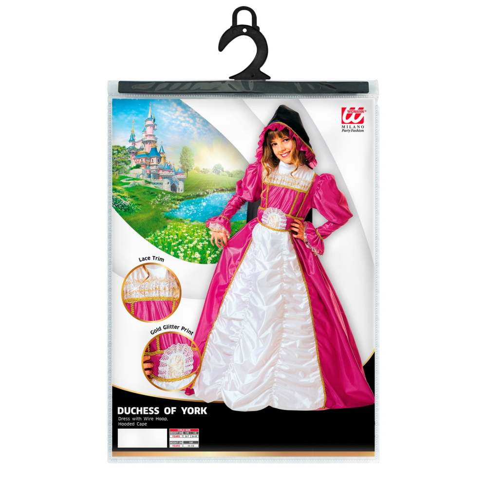 Costume Vestito Abito Travestimento Carnevale Bambina Duchessa di York