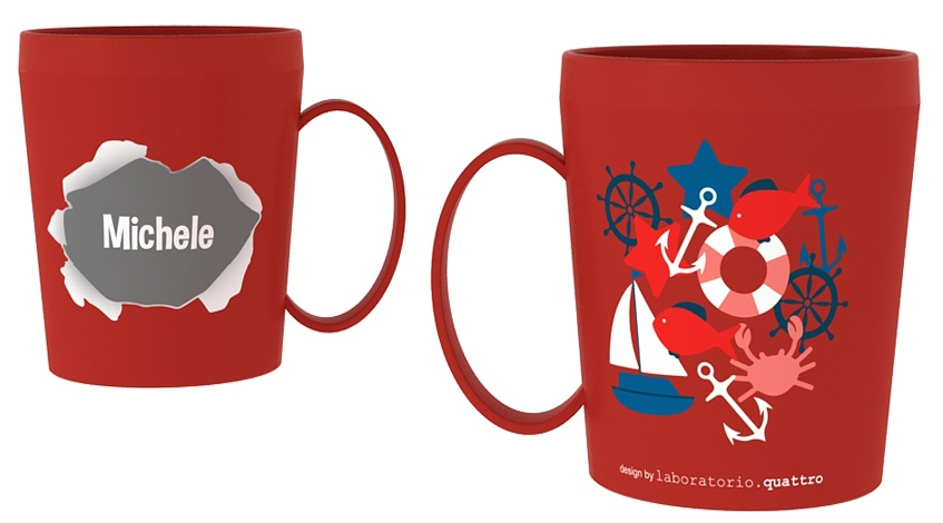 Tazza in Plastica con Nome e Disegni - Michele - Ryn057