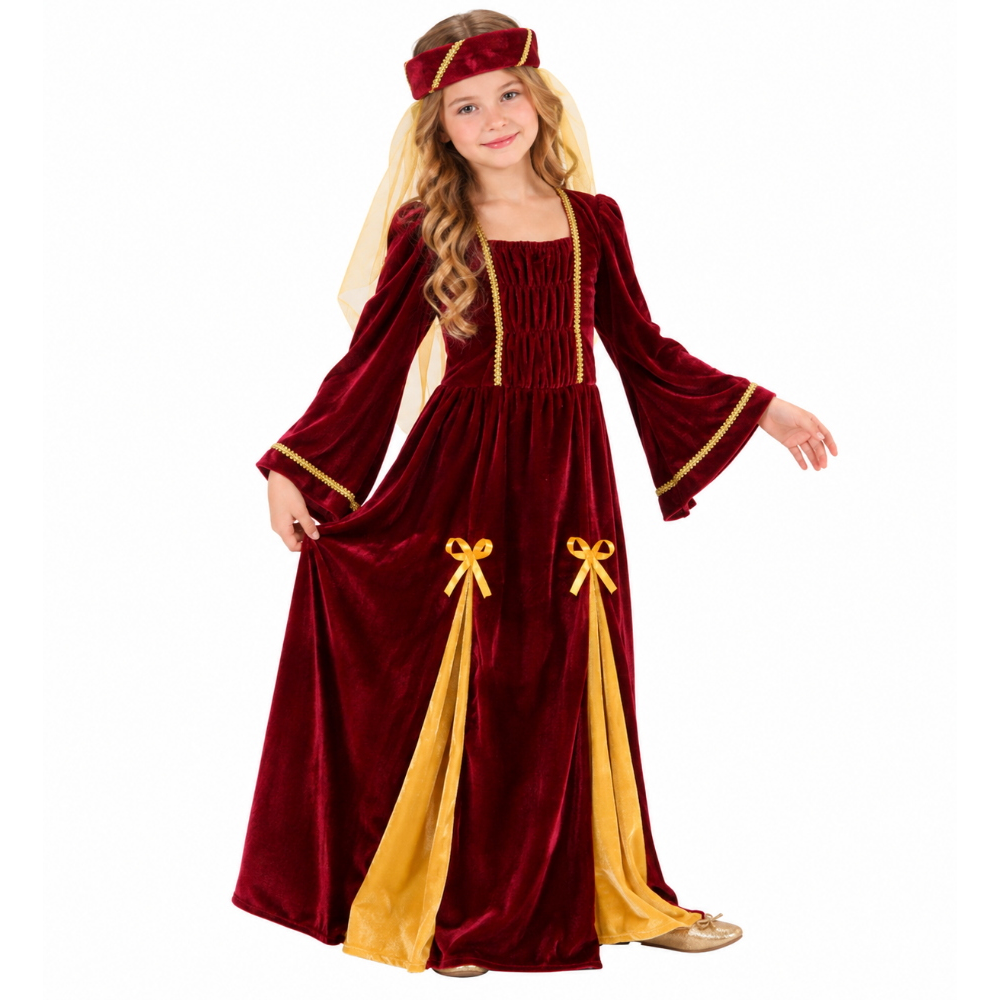 Costume Vestito Abito Travestimento Carnevale Bambina Principessa Medievale - 1252m