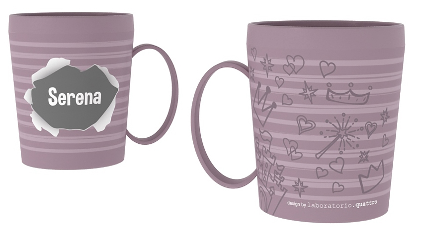 Tazza in Plastica con Nome e Disegni - Serena - Ryn069