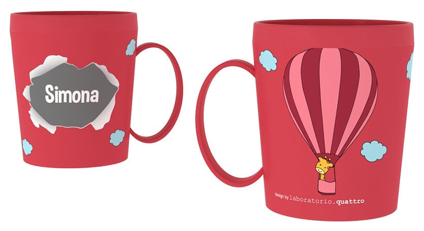 Tazza in Plastica con Nome e Disegni - Simona - Ryn072