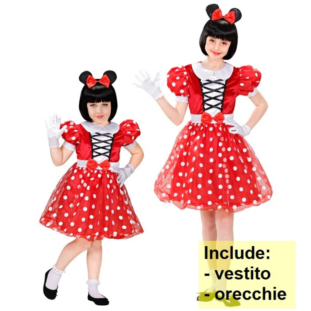 Costume Vestito Abito Travestimento Carnevale Bambina Topina - 0154