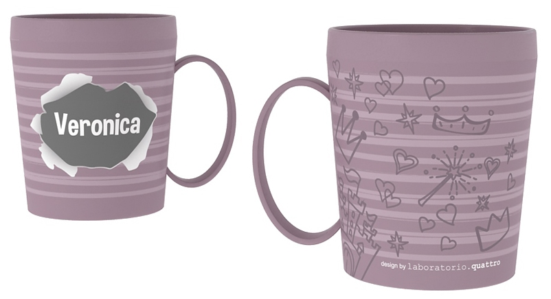 Tazza in Plastica con Nome e Disegni - Veronica - Ryn078