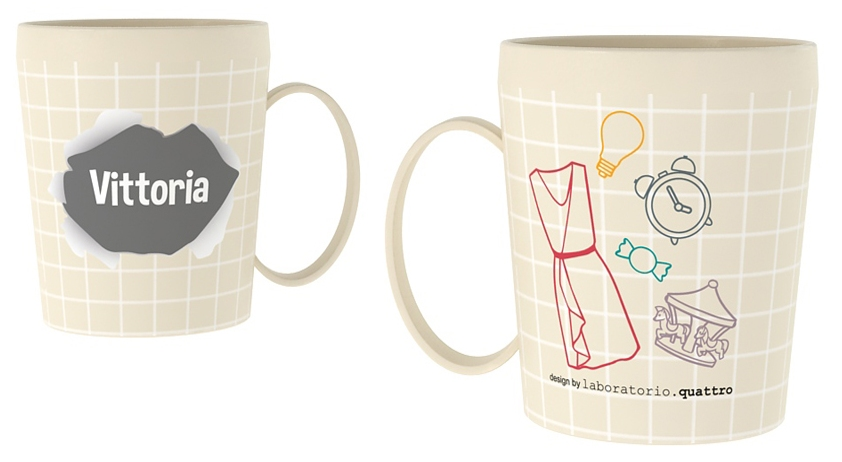 Tazza in Plastica con Nome e Disegni - Vittoria - Ryn080