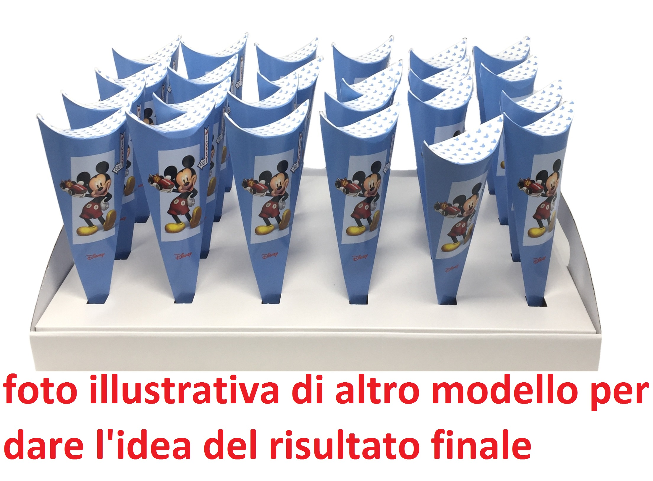 Bomboniera Astuccio Scatolina Portaconfetti Cono - Topolino Mickey Mouse DISNEY X 10 Pz.- 68031