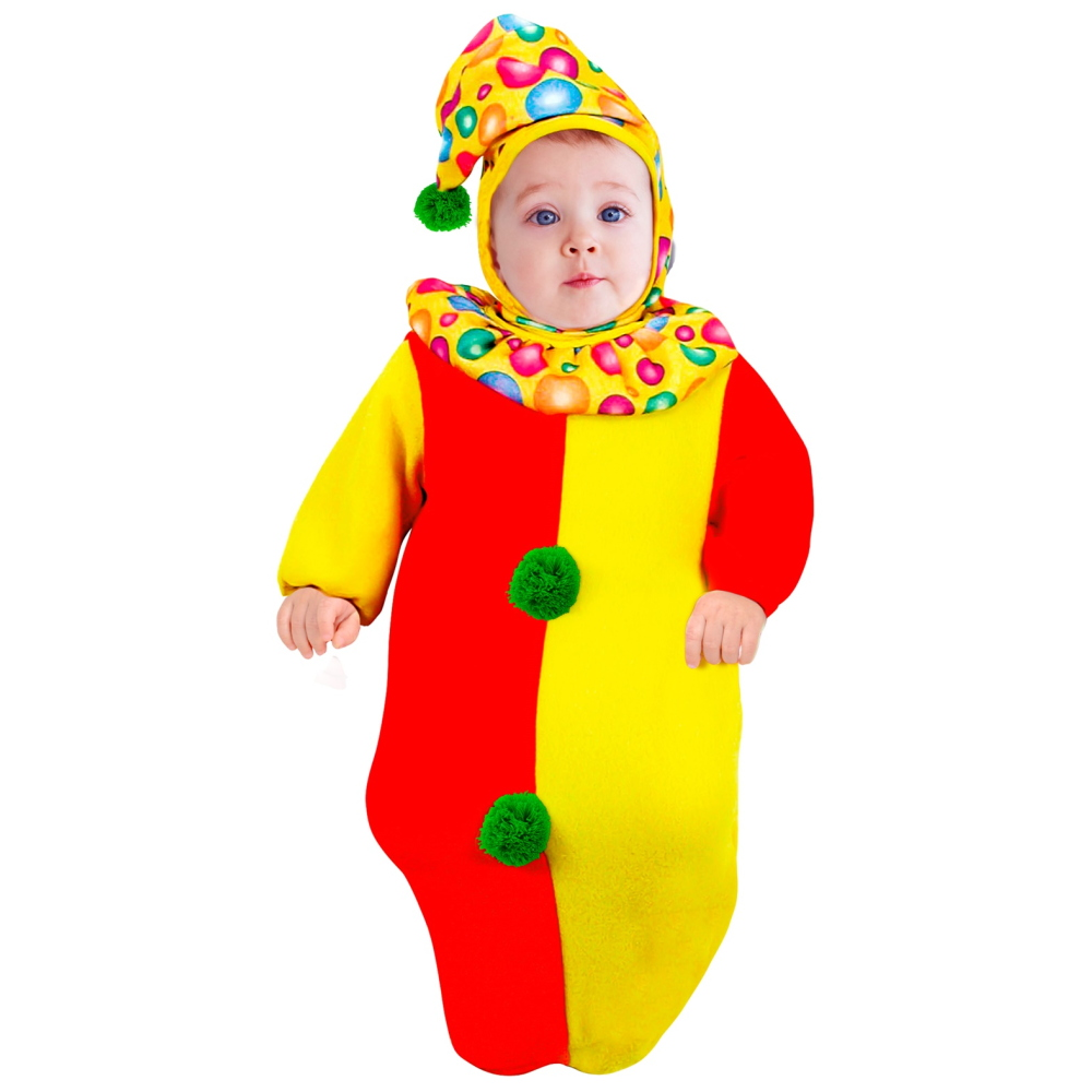 Costume Vestito Abito Travestimento Carnevale Bambino Neonato Clown