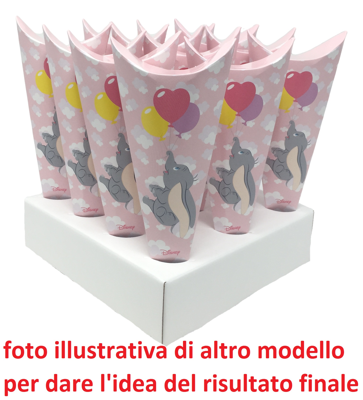 Bomboniera Astuccio Scatolina Portaconfetti Cono - Orsetta - Rosa 17040