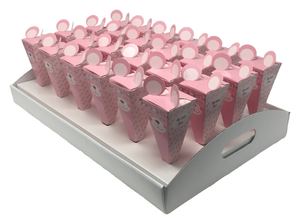 Bomboniera Astuccio Scatolina Portaconfetti Cono - Orsetta - Rosa 17040