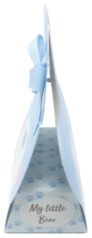 Bomboniera Astuccio Scatolina Portaconfetti Faccia - Orsetto Celeste - 17047