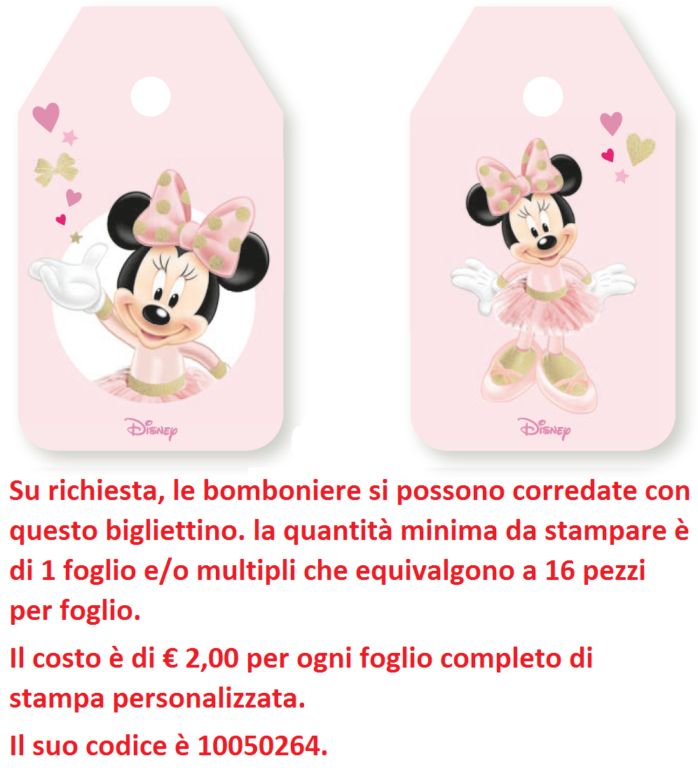 Bomboniera Astuccio Scatolina Portaconfetti Cubo Minnie Mouse DISNEY Stelle X 10 Pz.- 68065