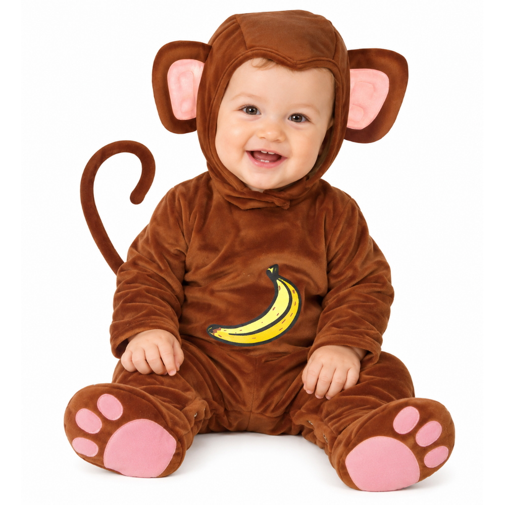 Costume Vestito Abito Travestimento Carnevale Bambino Scimmietta 12/18 Mesi Cm. 92 - 2756m