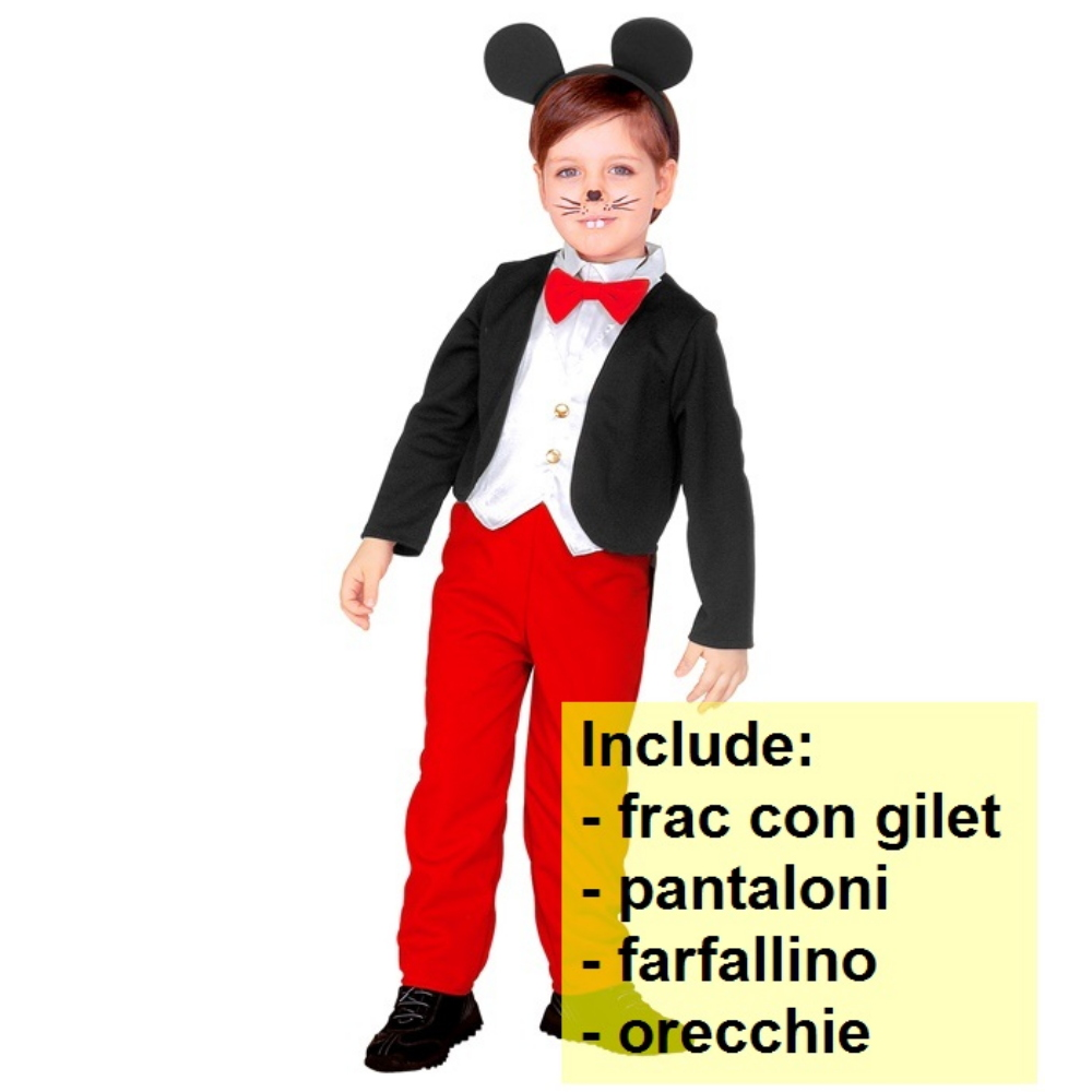 Costume Vestito Abito Travestimento Carnevale Bambino Topino -