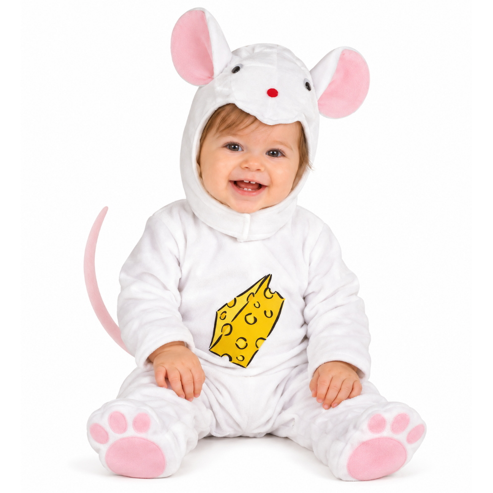 Costume Vestito Abito Travestimento Carnevale Bambino Topino 12/18 Mesi Cm. 92